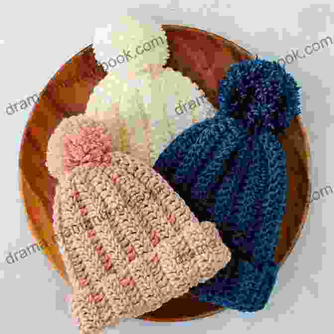 A Crocheted Beanie Hat In A Soft Blue Yarn Beginners Beanie Hat: Crochet Pattern