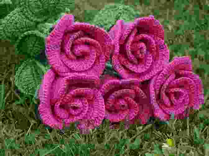 A Delicate Crocheted Rose In Full Bloom, Its Petals Artfully Arranged To Resemble The Natural Flower. Pretty Flower: Crochet Pattern Amy Wright
