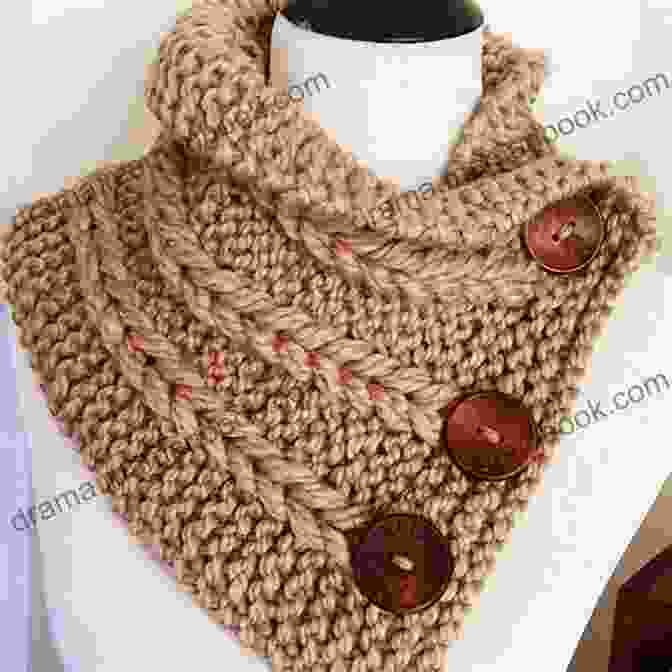 A Knitted Neck Warmer In A Cozy Brown Yarn Easy To Make Wrist Warmers Hat And Neck Warmer Knitting Pattern