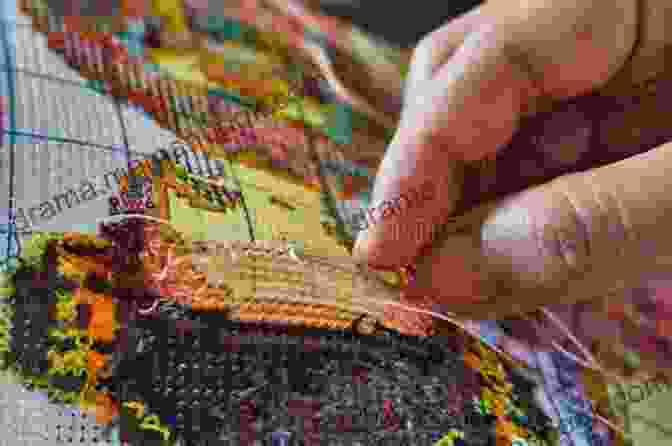 A Person In A Serene Environment, Embroidering A Colorful Piece Mystical Stitches: Embroidery For Personal Empowerment And Magical Embellishment