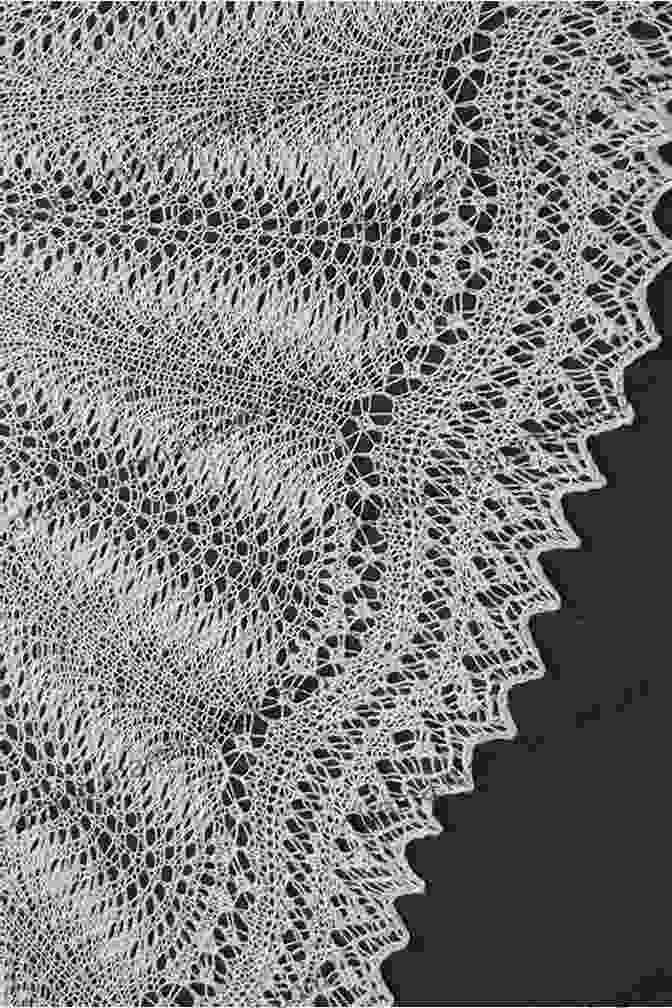 Close Up Image Of The Old Shetland Lace Knitting Pattern's Intricate Lace Details, Highlighting The Delicate Motifs And Intricate Stitchwork. Vintage Visage Old Shetland Lace Shawl Knitting Pattern: Vintage Lace Shawl Knitting Pttern